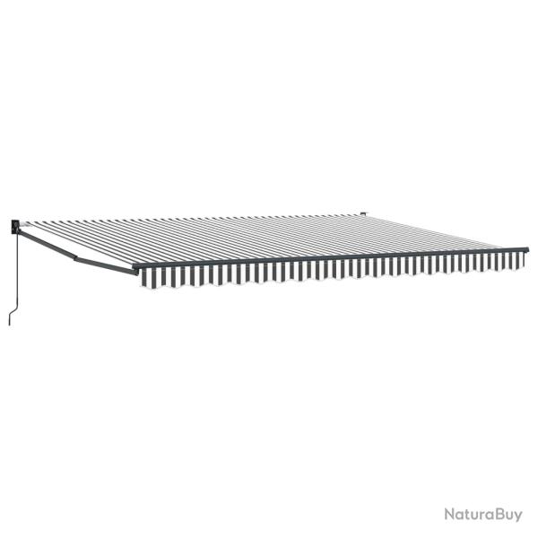 Auvent r�tractable manuel Anthracite et blanc 4 x 2 m