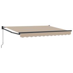 Auvent r&eacute;tractable manuel Beige 3,5 x 2 m