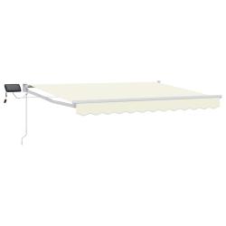 Store r&eacute;tractable manuel avec LEDs Cr&egrave;me 2,5 x 2 m