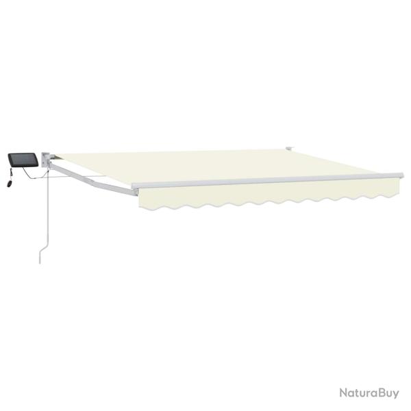 Store r�tractable manuel avec LEDs Cr�me 3 x 2,5 m