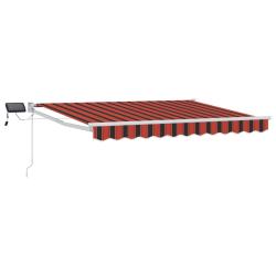Store r&eacute;tractable manuel avec LEDs Orange et marron 3 x 2,5 m