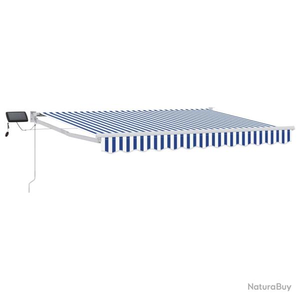 Store r�tractable manuel avec LEDs Bleu et Blanc 3,5 x 2,5 m
