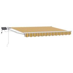 Store r&eacute;tractable manuel avec LEDs Jaune et Gris 3 x 2,5 m