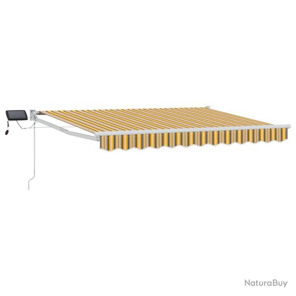 Store r�tractable manuel avec LEDs Jaune et Gris 3 x 2,5 m