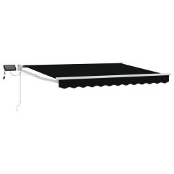 Store r&eacute;tractable manuel avec LEDs Noir 3 x 2,5 m