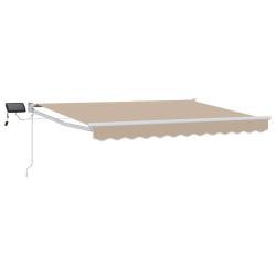 Store r&eacute;tractable manuel avec LEDs Beige 3 x 2,5 m