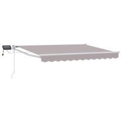 Store r&eacute;tractable manuel avec LEDs Gris clair 3 x 2,5 m