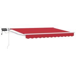 Store r&eacute;tractable manuel avec LEDs Rouge 3 x 2,5 m