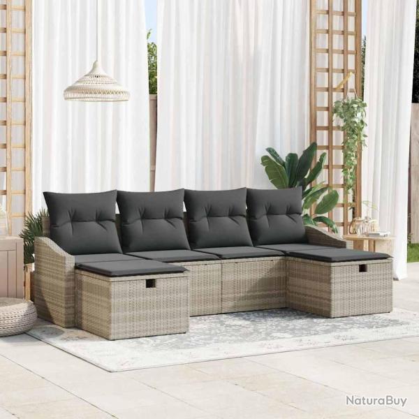 Ensemble de Canap�s avec coussin 6 pcs polyrotin