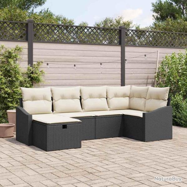 Ensemble de Canap�s avec coussin 7 pcs polyrotin