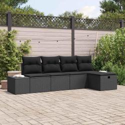 Ensemble de Canap&eacute;s avec coussin 6 pcs polyrotin