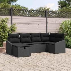 Ensemble de Canap&eacute;s avec coussin 7 pcs polyrotin