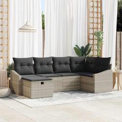 Ensemble de Canap&eacute;s avec coussin 6 pcs polyrotin