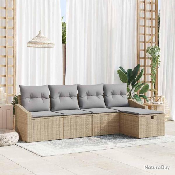 Ensemble de Canap�s avec coussin 6 pcs polyrotin