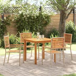 Ensemble de salle &agrave; manger pour jardin 5 pcs Beige