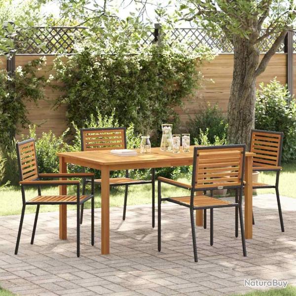Ensemble de salle � manger pour jardin 5 pcs Noir