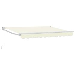 Auvent r&eacute;tractable manuel Cr&egrave;me 3,5 x 2 m