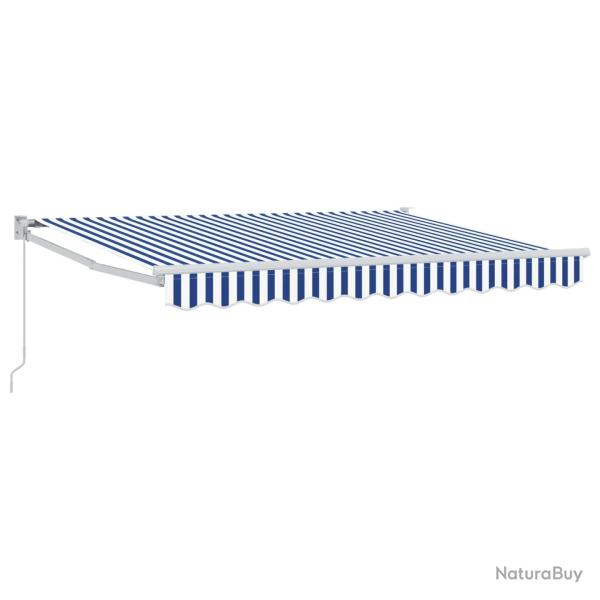 Auvent r�tractable manuel Bleu et Blanc 3,5 x 2 m