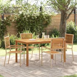 Ensemble de salle &agrave; manger pour jardin 5 pcs Beige