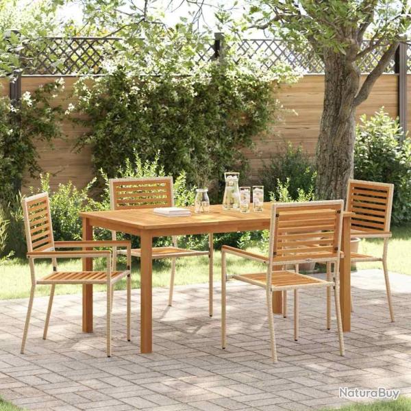 Ensemble de salle � manger pour jardin 5 pcs Beige