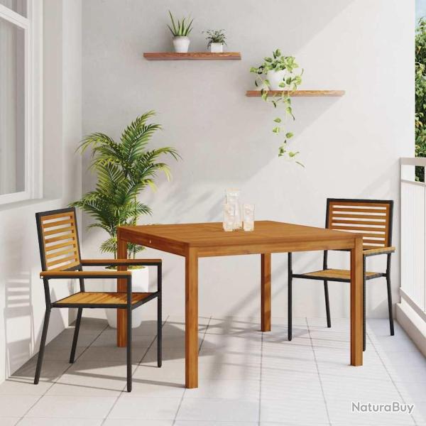 Ensemble de salle � manger pour jardin 3 pcs Noir