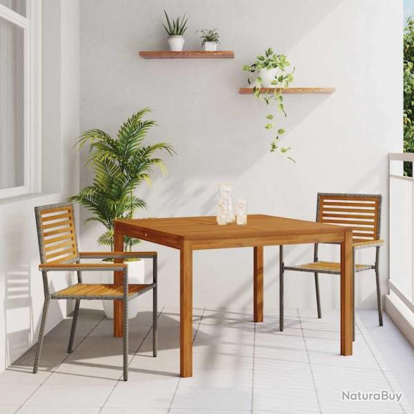 Ensemble de salle � manger pour jardin 3 pcs Gris