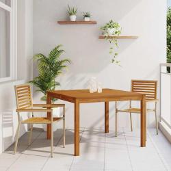 Ensemble de salle &agrave; manger pour jardin 3 pcs Beige