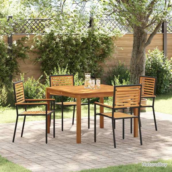 Ensemble de salle � manger pour jardin 5 pcs Noir