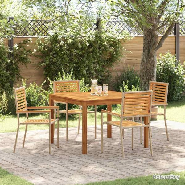 Ensemble de salle � manger pour jardin 5 pcs Beige