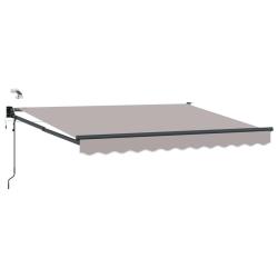 Auvent r&eacute;tractable &eacute;lectrique Gris clair 3,5 x 2,5 m