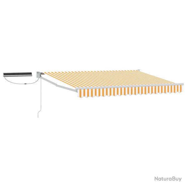 Auvent r�tractable �lectrique Jaune et blanc 3,5 x 2 m