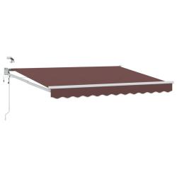 Auvent r&eacute;tractable &eacute;lectrique Marron 3,5 x 2 m