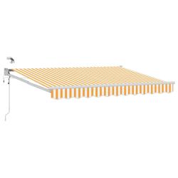 Auvent r&eacute;tractable &eacute;lectrique Jaune et blanc 3,5 x 2 m