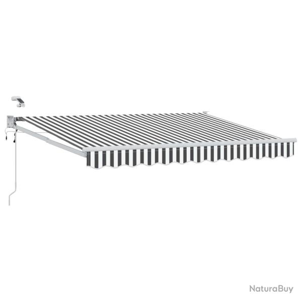 Auvent r�tractable �lectrique Anthracite et blanc 3,5 x 2 m