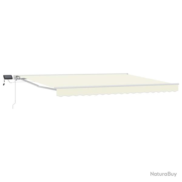 Cadre de store manuel avec LEDs Cr�me 4,5 � 3 m
