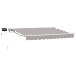 Cadre de store manuel avec LEDs Gris clair 3 x 2,5 m