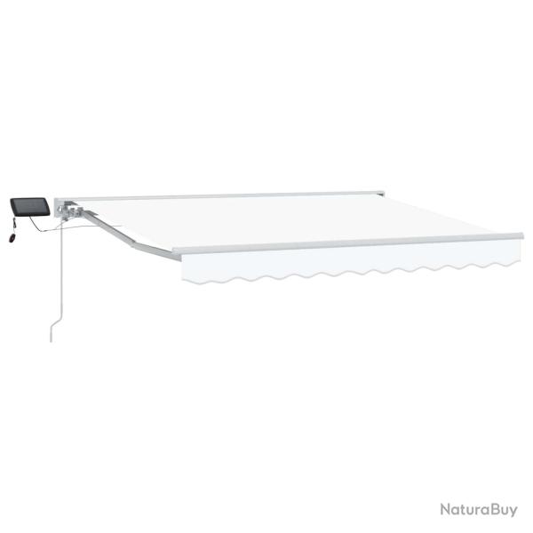 Cadre de store manuel avec LEDs Blanc 3 x 2,5 m