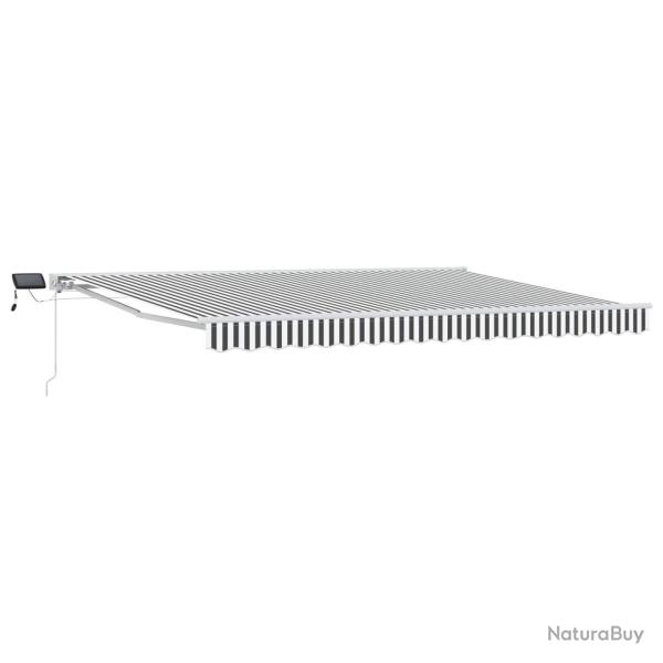 Cadre de store manuel avec LEDs Anthracite et blanc 4,5 � 3 m