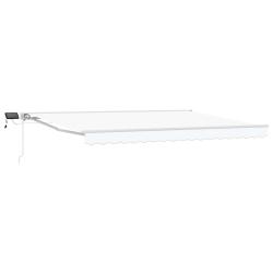 Cadre de store manuel avec LEDs Blanc 4 &times; 3,5 m