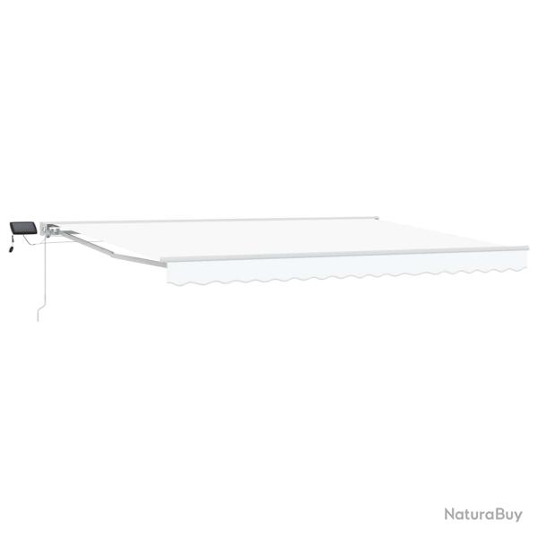 Cadre de store manuel avec LEDs Blanc 4 � 3,5 m