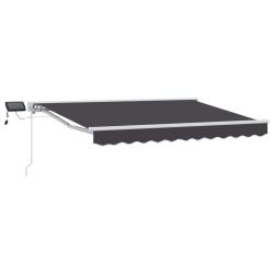 Cadre de store manuel avec LEDs Anthracite 3,5 x 2,5 m