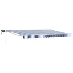 Cadre de store manuel avec LEDs Bleu et Blanc 4 &times; 3 m