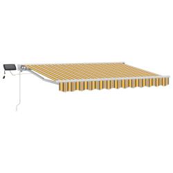 Cadre de store manuel avec LEDs Jaune et Gris 3 x 2,5 m