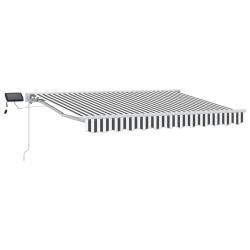 Cadre de store manuel avec LEDs Anthracite et blanc 3 x 2,5 m