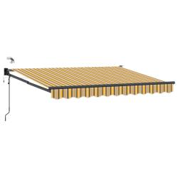 Auvent r&eacute;tractable &eacute;lectrique Jaune et Gris 3 x 2,5 m