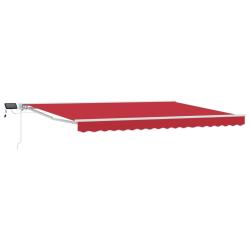 Cadre de store manuel avec LEDs Rouge 4 &times; 3 m