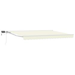 Cadre de store manuel avec LEDs Cr&egrave;me 4 &times; 3,5 m