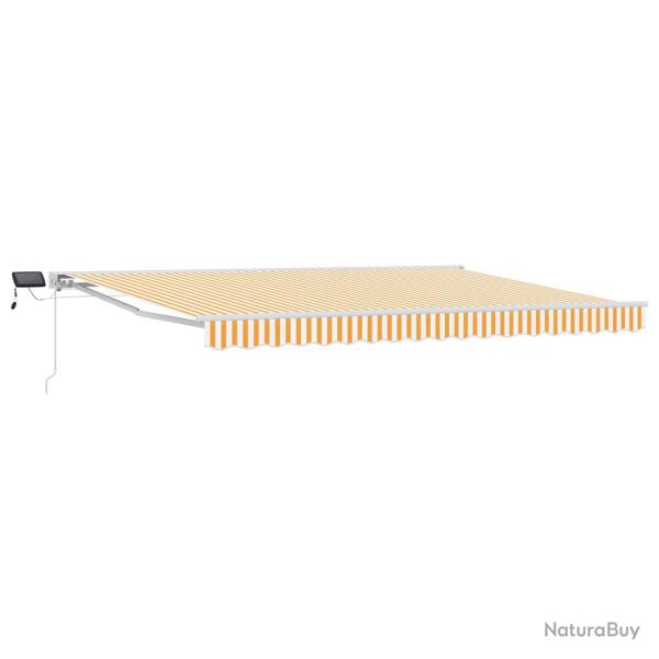 Cadre de store manuel avec LEDs Jaune et blanc 4 � 3,5 m