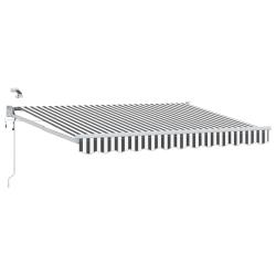 Auvent r&eacute;tractable &eacute;lectrique Anthracite et blanc 3,5 x 2,5 m