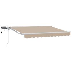 Cadre de store manuel avec LEDs Beige 3,5 x 2,5 m